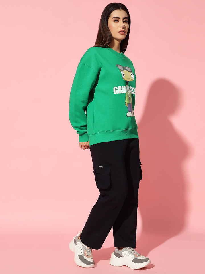 Griffel Girl green Oversized Round Neck Tracksuit