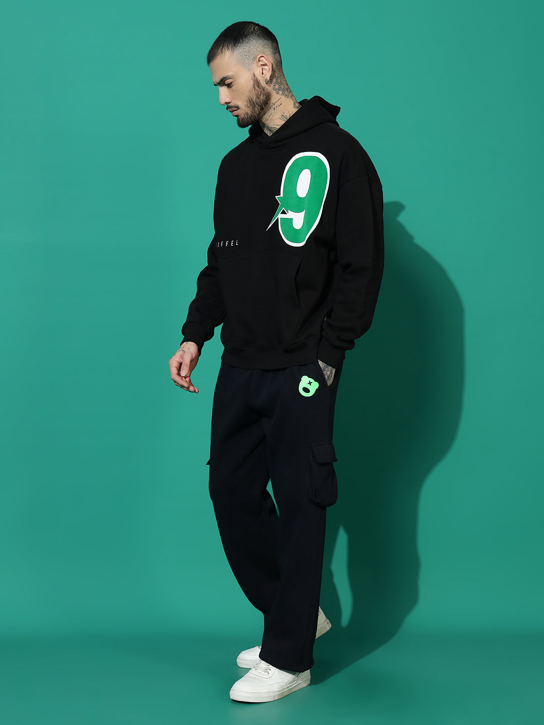 Nine black Oversized Tracksuit