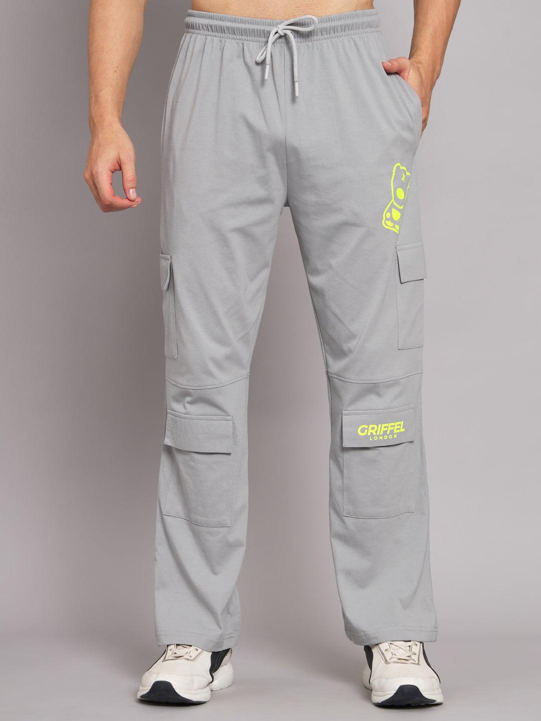 GRIFFEL Men Printed Green Loose fit T-shirt and Bell Bottom Trackpant Set - griffel