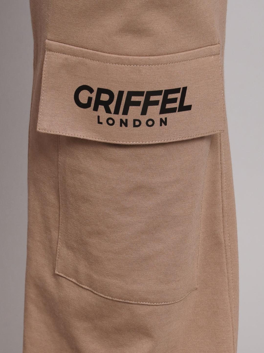 GRIFFEL Men Cotton 6 Pocket Front Logo Camel Teddy Printed Trackpants - griffel