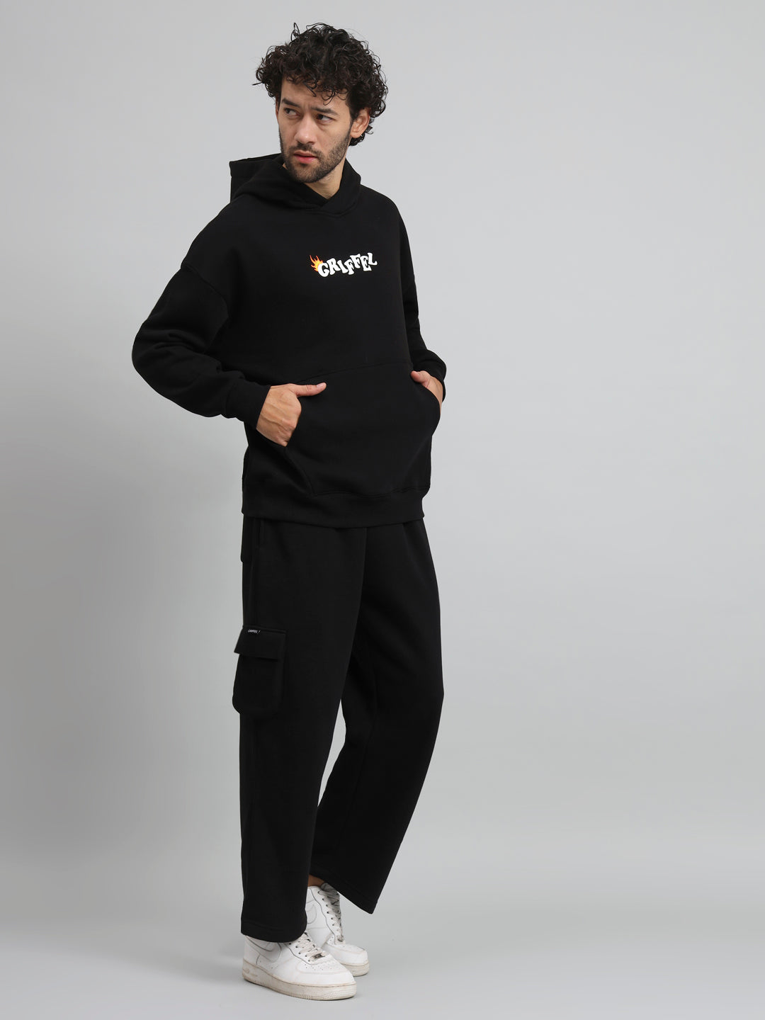 Griffel Men Oversized Fit Never look back 100% Cotton Fleece Hoodie and trackpant - griffel