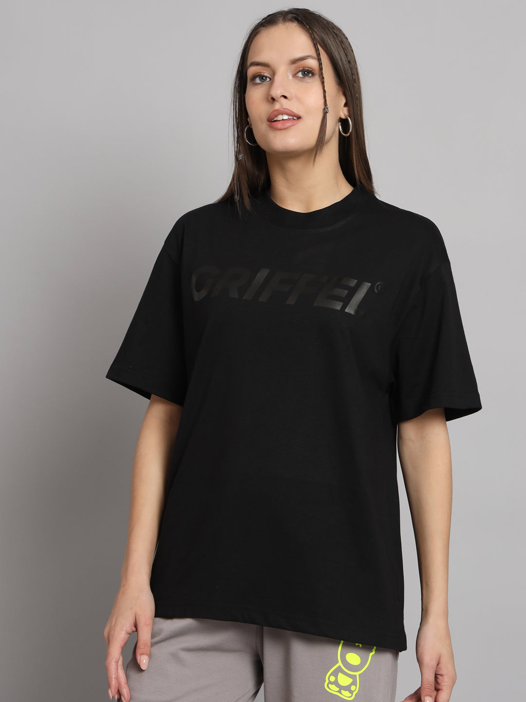 GRIFFEL Women GRIFFEL Printed Loose fit Black T-shirt - griffel