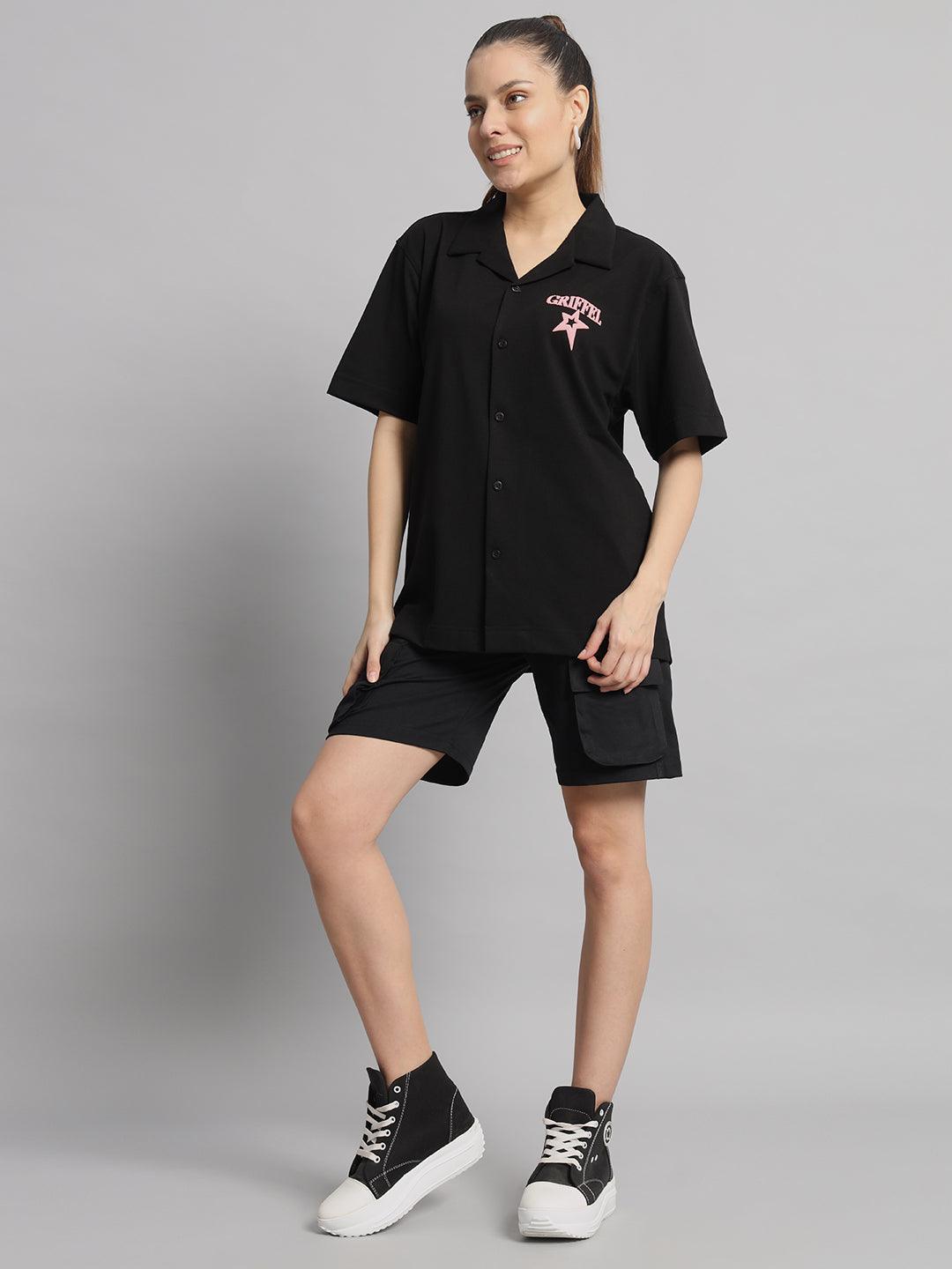 GRIFFEL Printed Bowling Shirt and Short Set