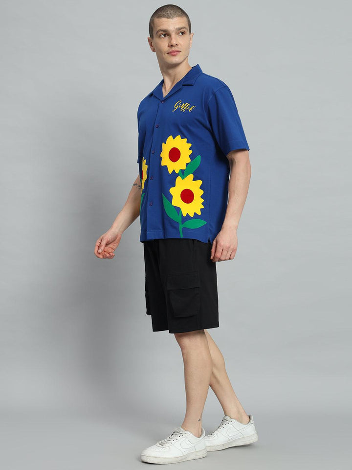 GRIFFEL Printed Bowling Shirt and Shorts Set