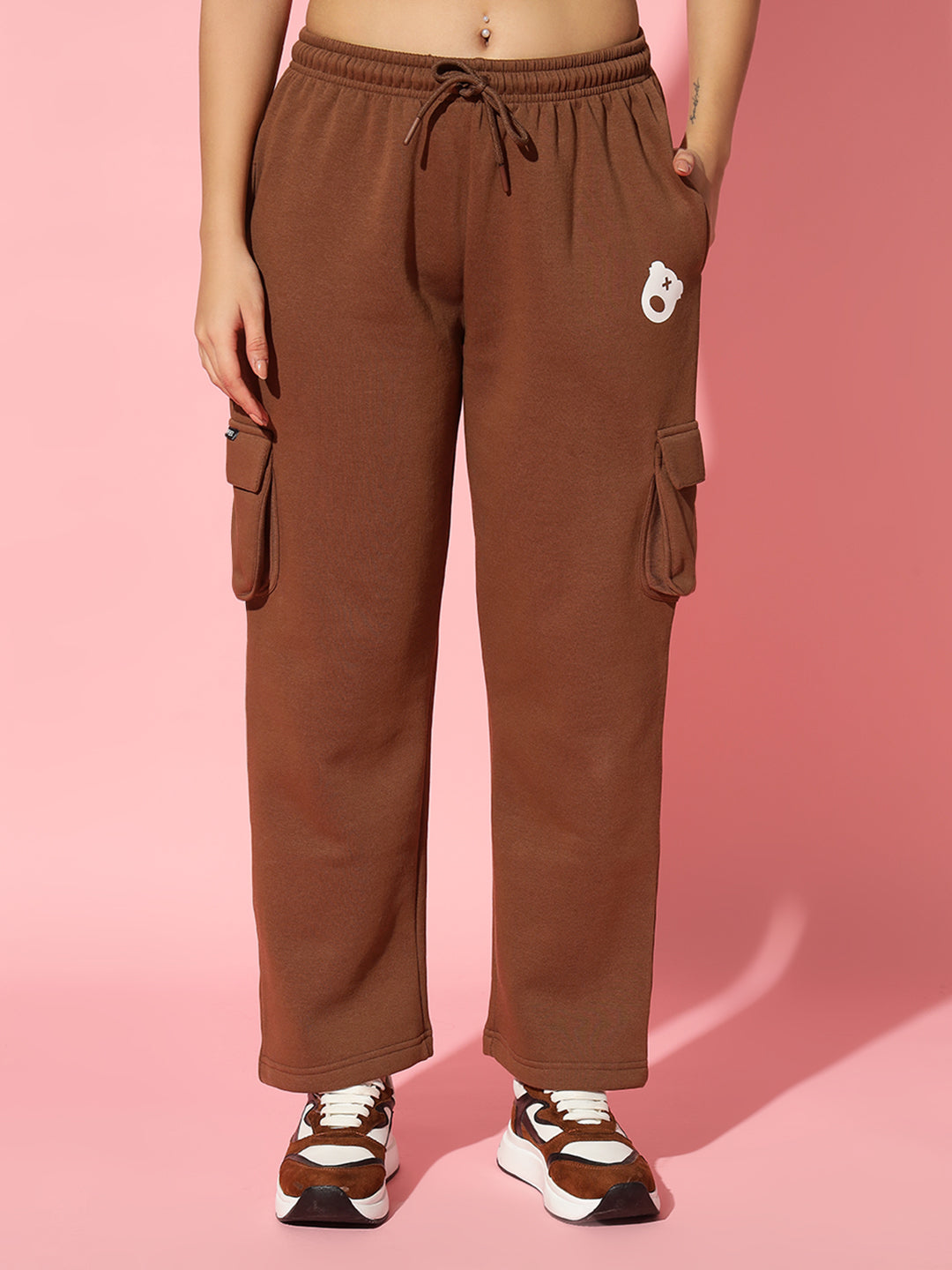 Island Dark brown Oversized Round Neck Tracksuit