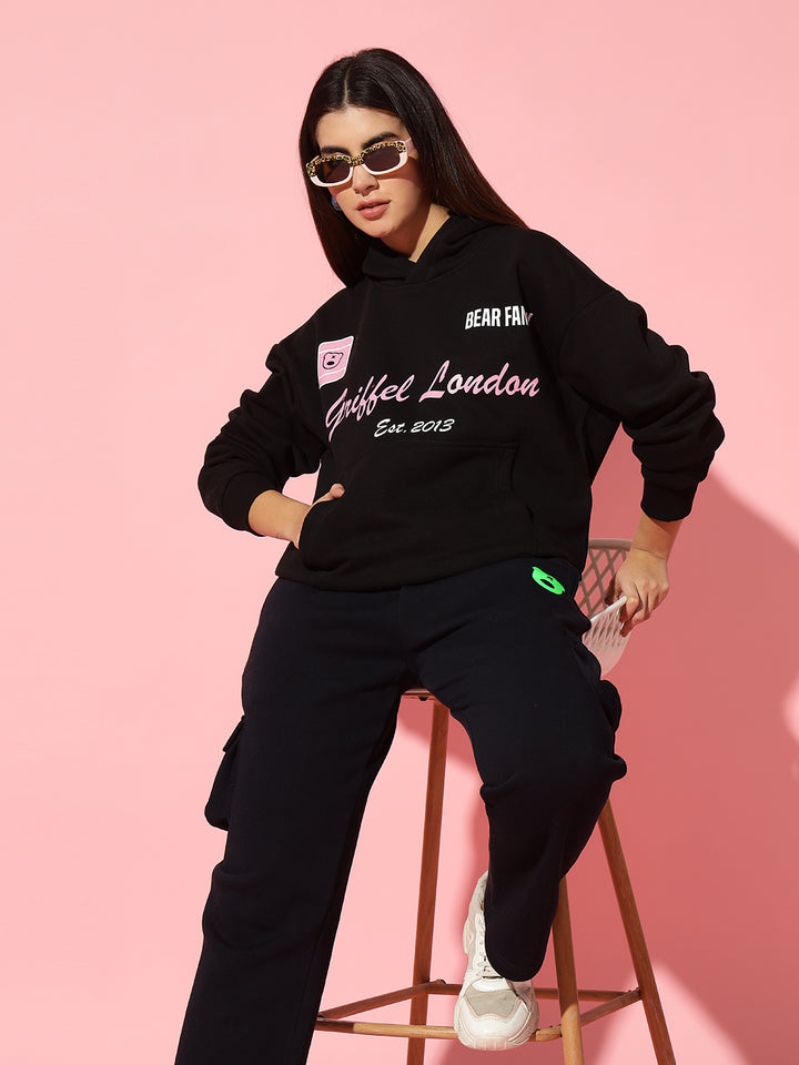 Est 2014 black Oversized Round Neck Tracksuit