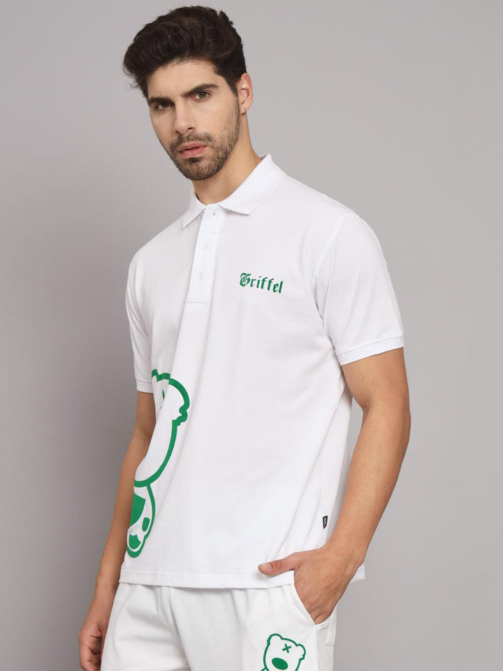 GRIFFEL Men's White Cotton Polo T-shirt - griffel