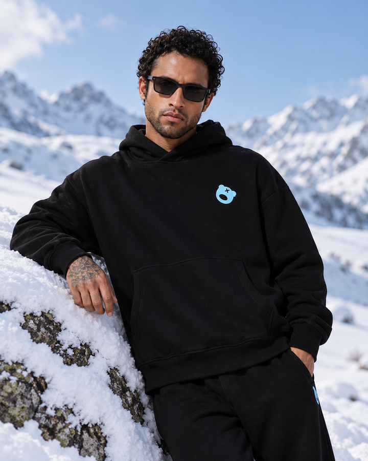 LOGO Oversized Cotton fleece Basic  Hoodie 👑