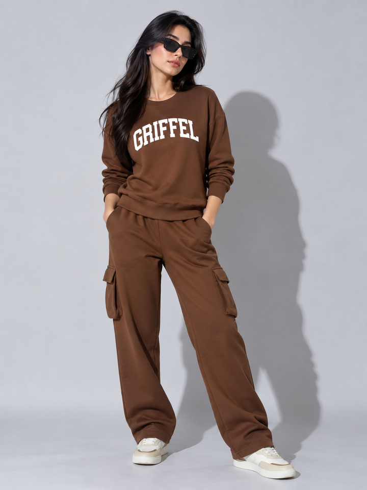 UNIVERSITY  Cotton Fleece Round neck  Oversized Sweatshirt For Women 🎓