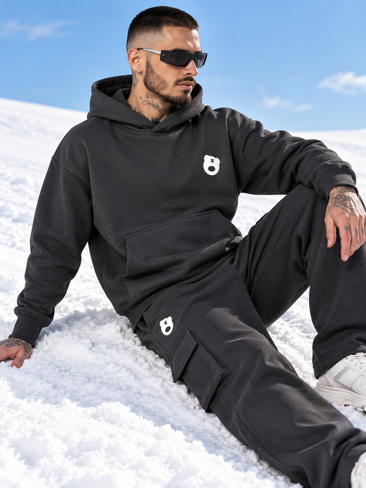 Teddy Logo Printed Oversized Hoodie Tracksuit 🐻