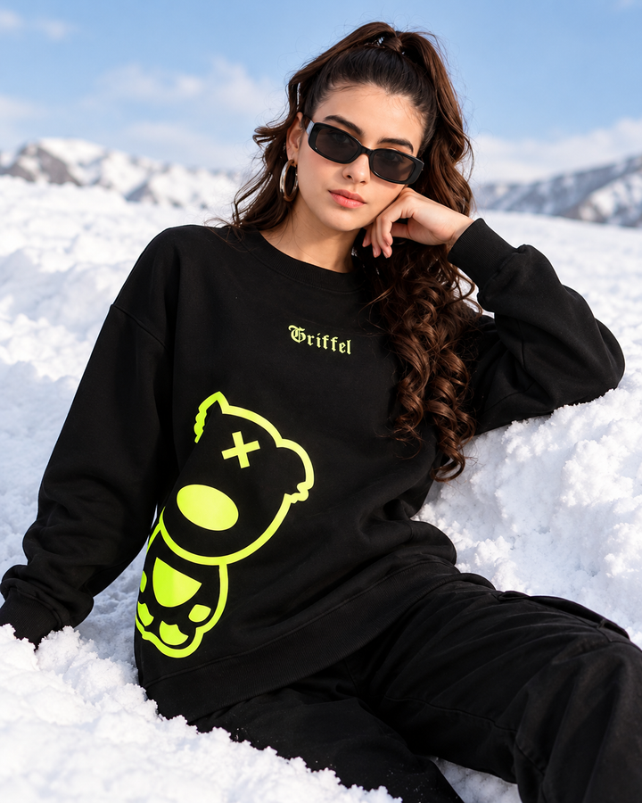 Side Teddy Oversized Cotton Fleece Sweatshirt 🧸