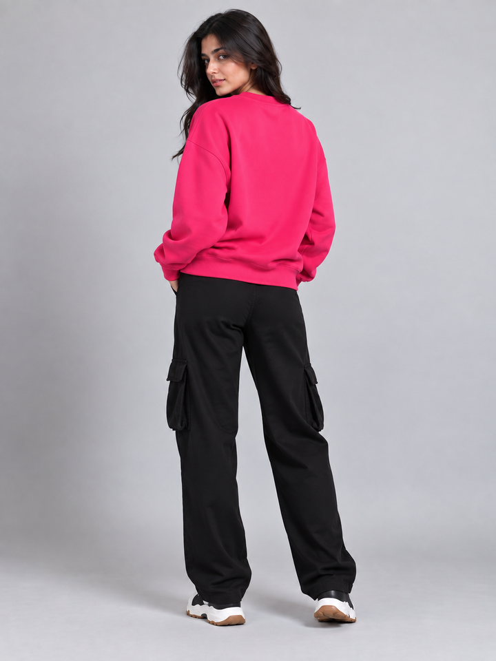 UNIVERSITY  Cotton Fleece Round neck  Oversized Sweatshirt For Women 🎓