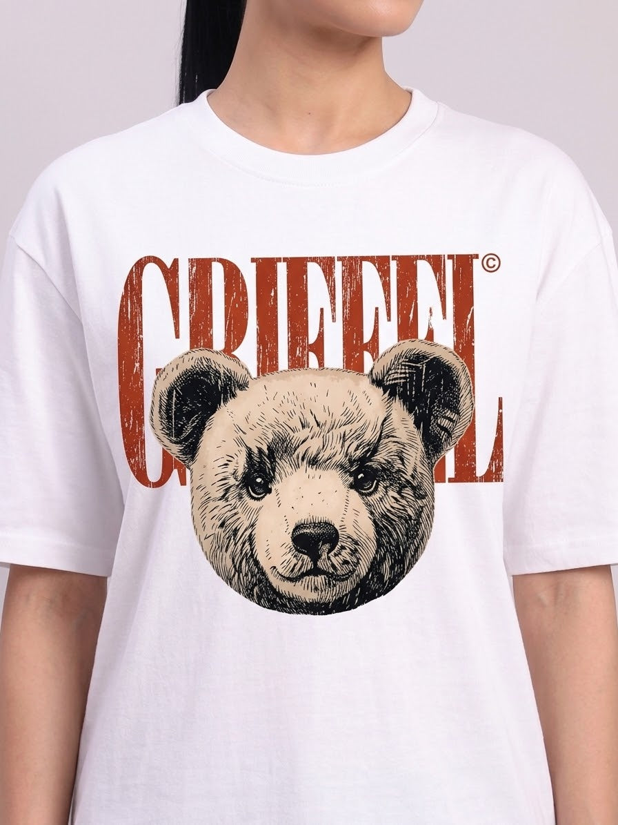 GRIZZLY BEAR oversized  Cotton T-SHIRT 🧸