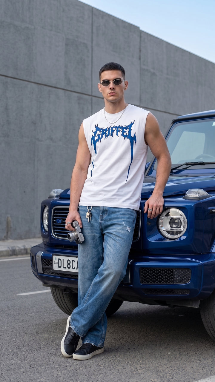 Aftershock Cotton White Easy Fit Tank 🌩️