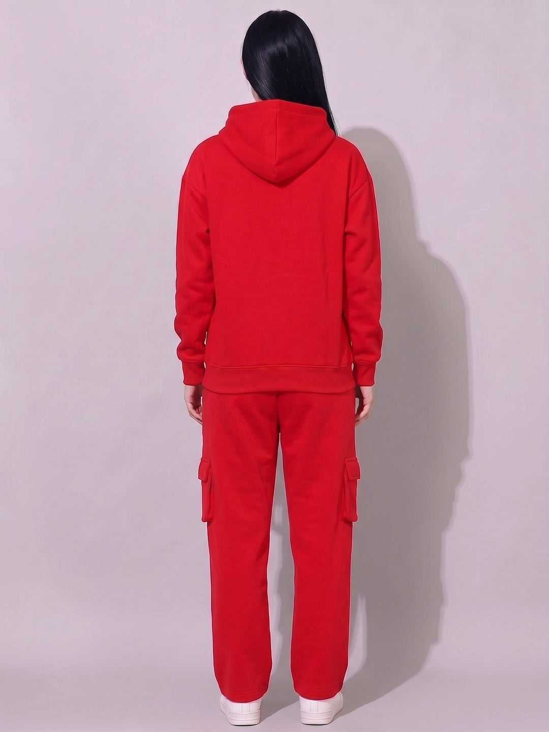 BASIC GRIFFEL LONDON  Oversized Cotton Fleece Red Hoodie