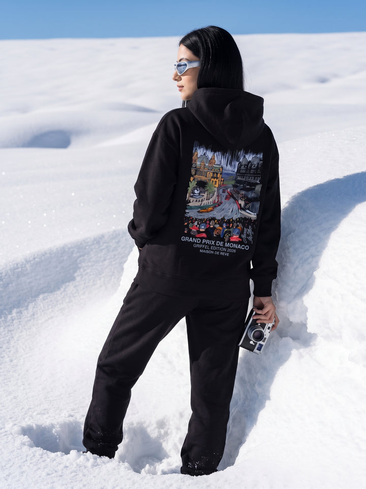 MONACO Cotton Fleece Oversized Hoodie Tracksuit For Women