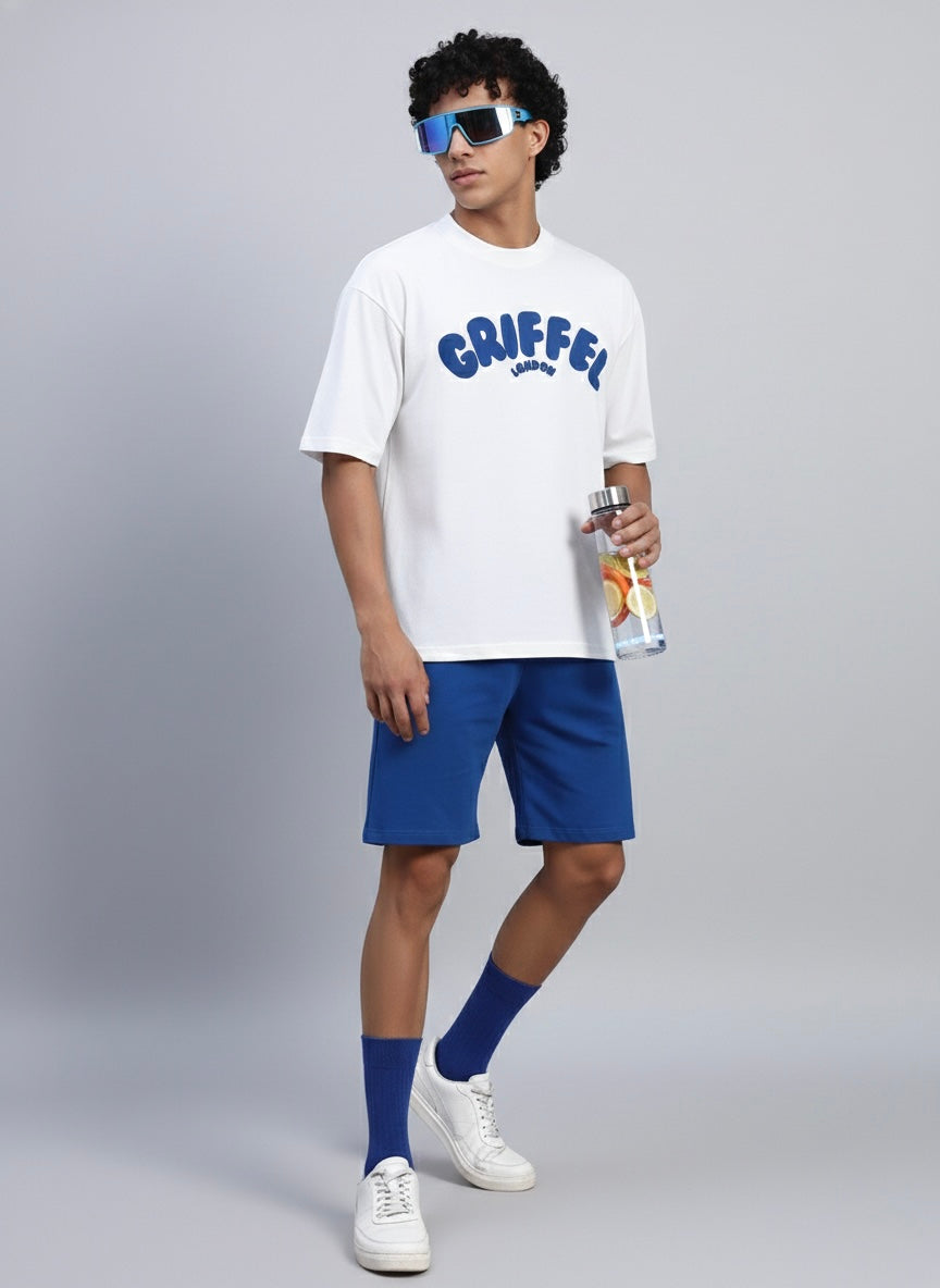 Reborn Logo OVERSIZED Cotton T-SHIRT 🔵 ⚪️