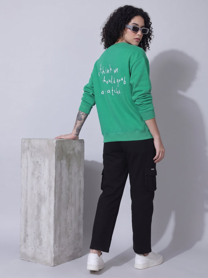 GRAB A MATCHA Cotton Fleece Oversized Round Neck Tracksuit 🍵