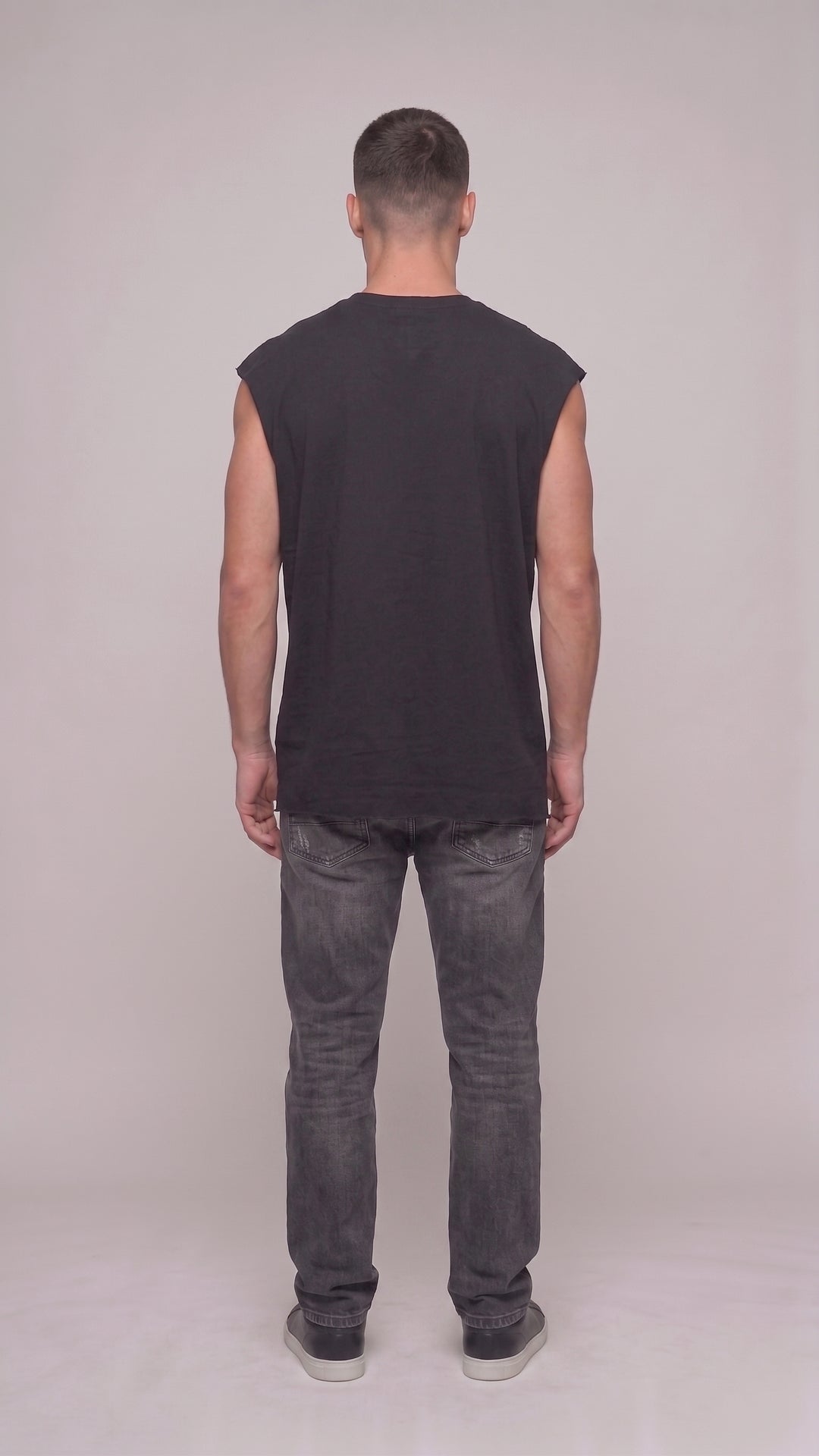 Black on Black Cotton Black Easy Fit Tank 😎