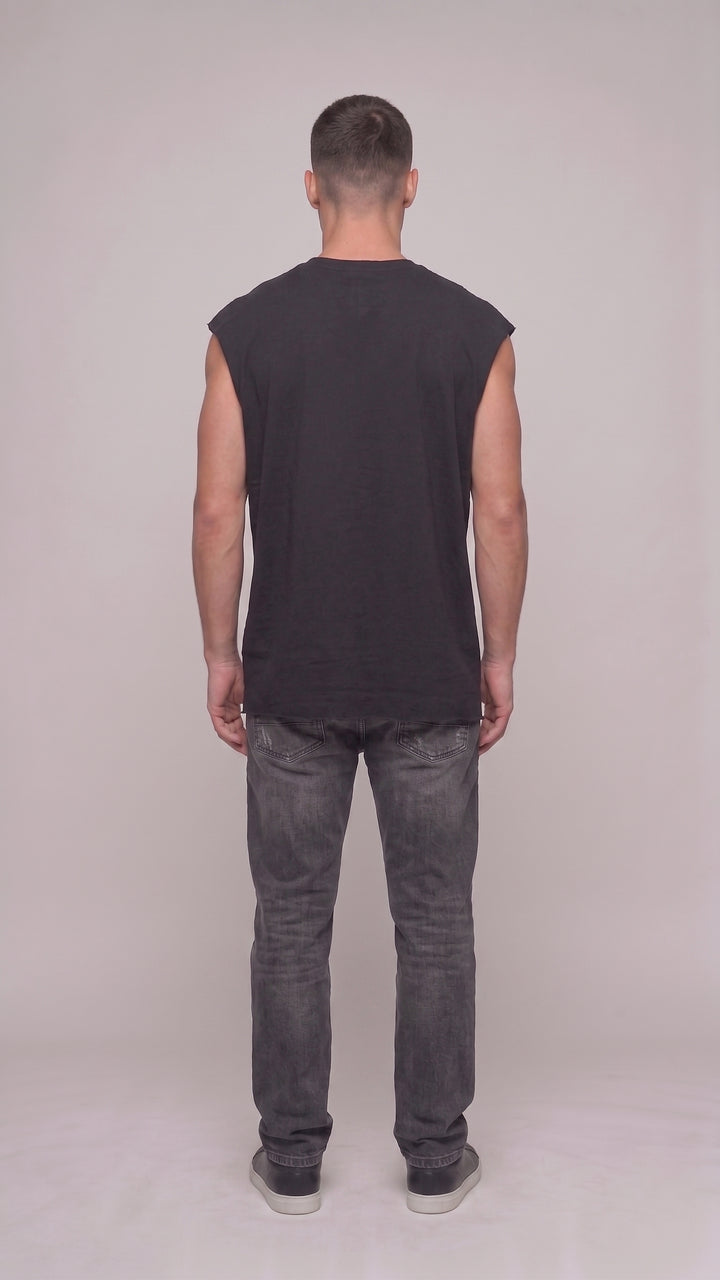 Black on Black Cotton Black Easy Fit Tank 😎