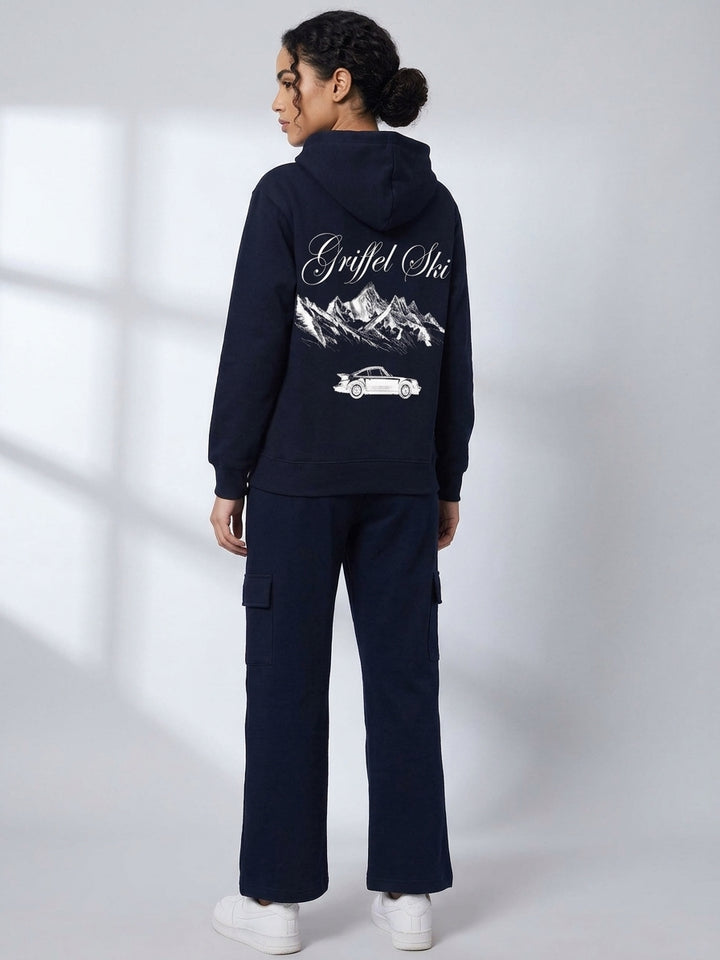 GRIFFEL SKI Cotton Fleece Oversized Hooded Tracksuit For Women