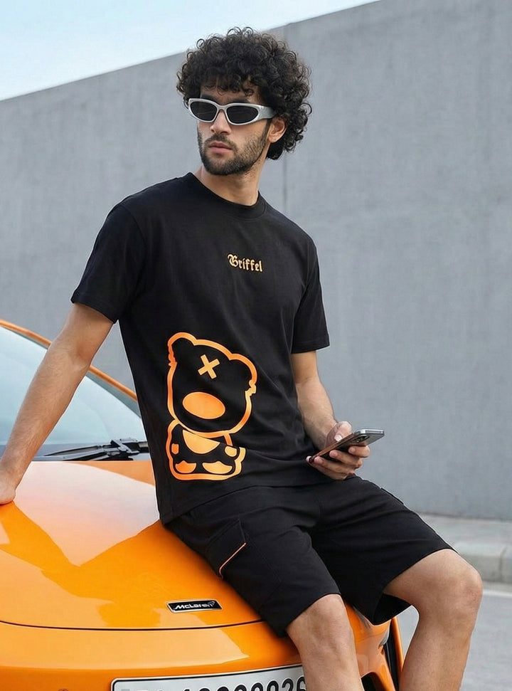 Orange SIDE TEDDY OVERSIZED T-SHIRT  🧸