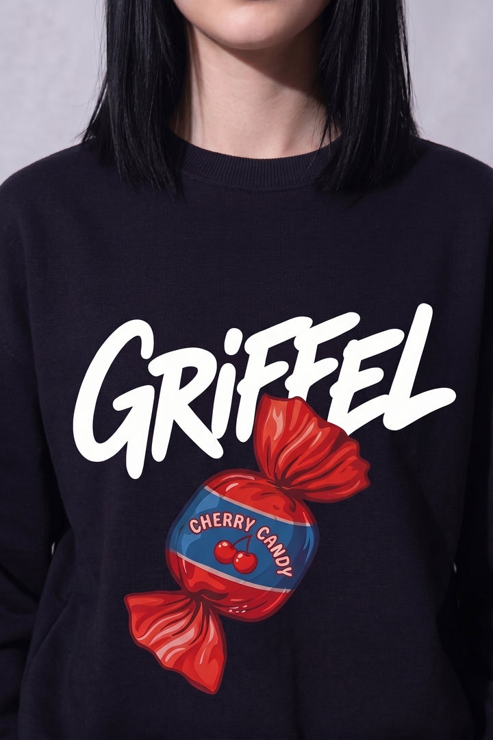 Griffel Candy Oversized Cotton Fleece Navy Blue Sweatshirt