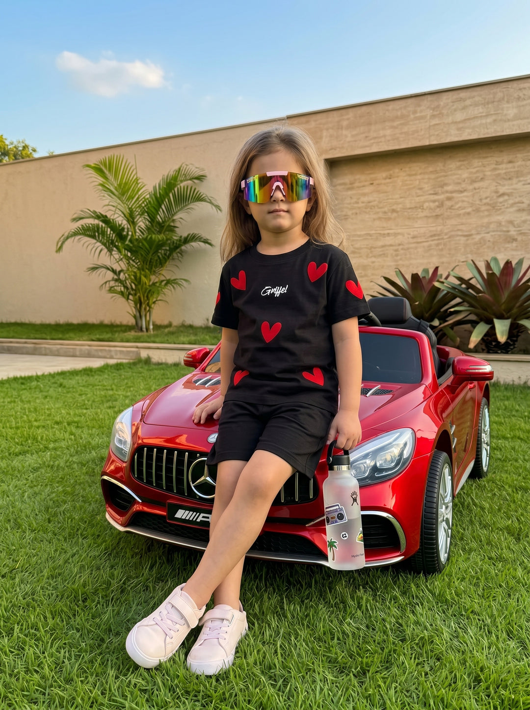 All over Hearts GIRLS OVERSIZED T-SHIRT AND SHORTS SET ♥️