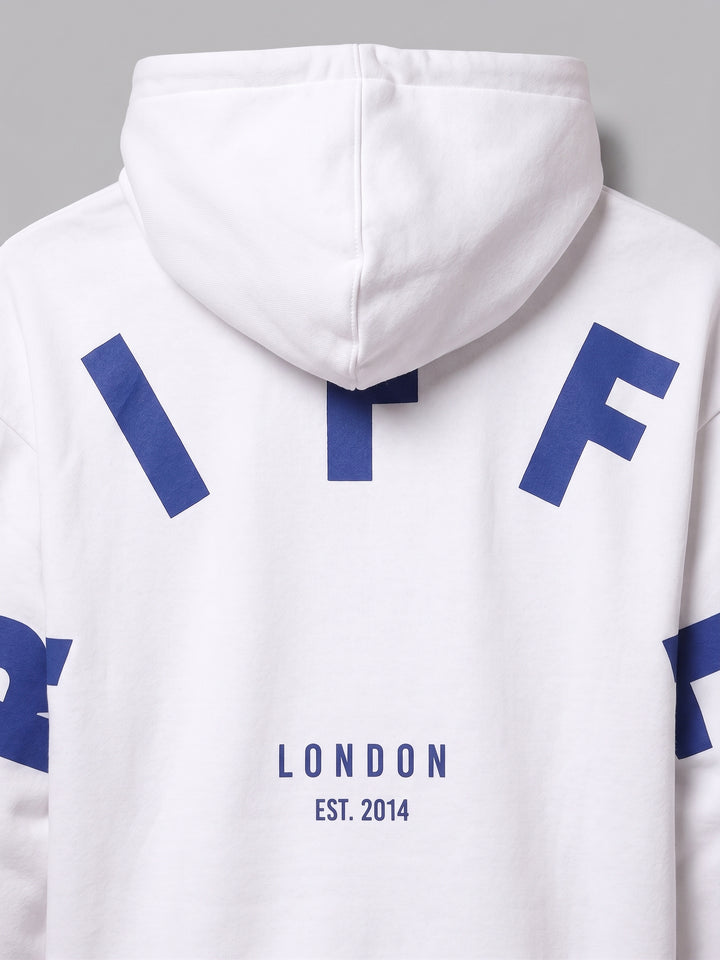 BACK GRIFFEL Oversized Cotton Fleece  White Hoodie For Men 🔵