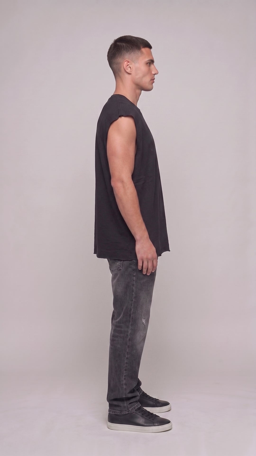 Black on Black Cotton Black Easy Fit Tank 😎