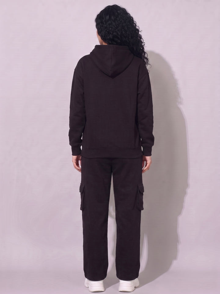 FRIDAY BLACK Cotton Fleece Oversized Hoodie Tracksuit For Women