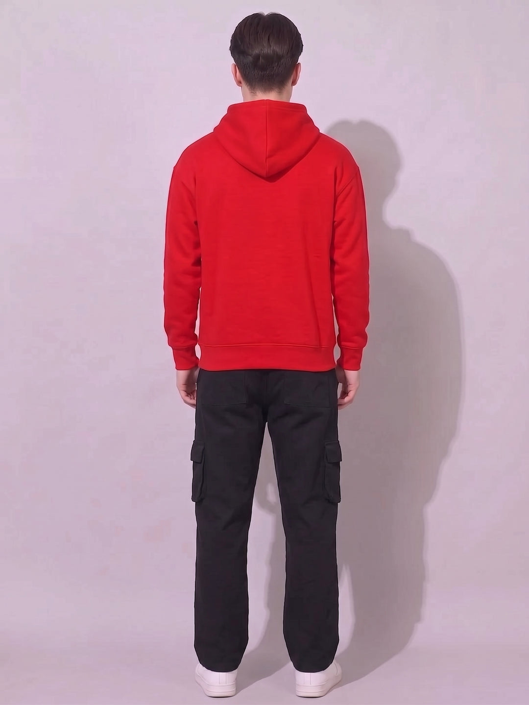 RED FLAG Oversized Cotton Fleece Red Tracksuit For Men