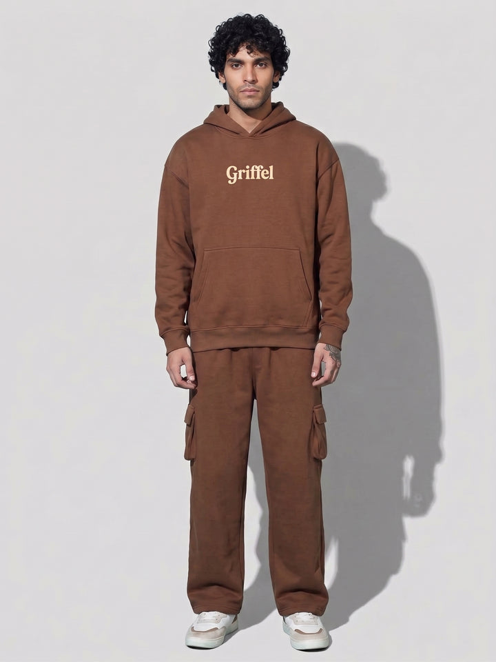 TELL ME SOMETHING GOOD Oversized Cotton Fleece Brown Tracksuit ⛰️