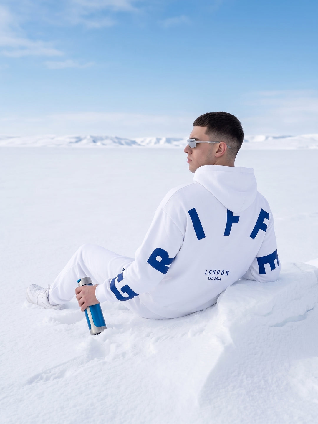 BACK GRIFFEL Cotton Fleece Oversized Off-White Tracksuit For Men