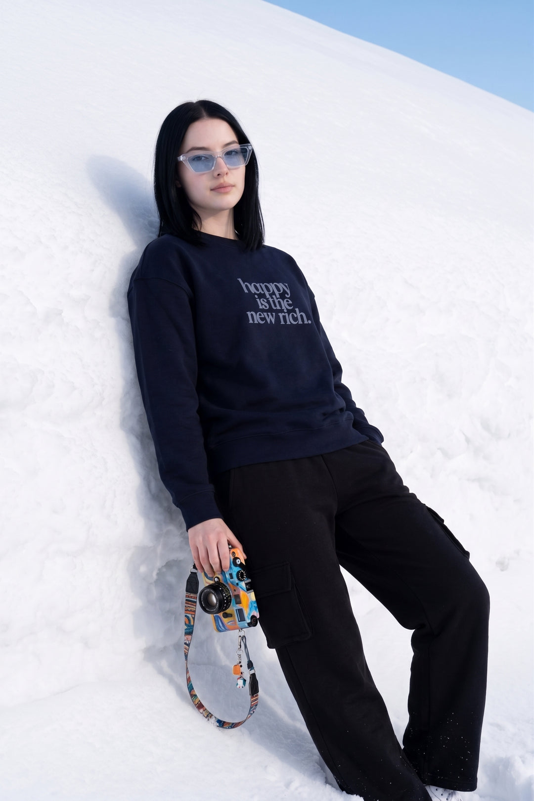 HAPPY RICH Cotton Fleece Oversized Round Neck Tracksuit For Women
