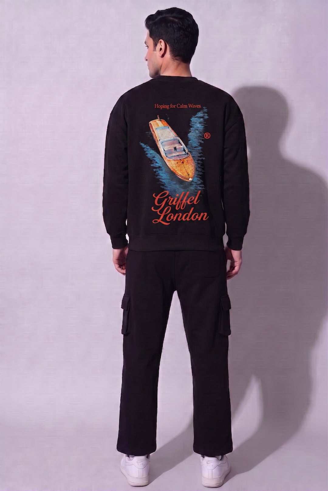 Calm Waves Oversized cotton Fleece Sweatshirt