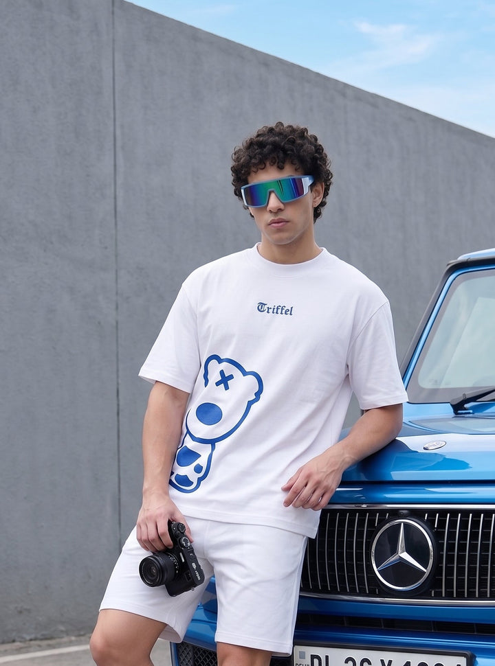SIDE TEDDY BLUE Oversized Cotton T-shirt 🧸