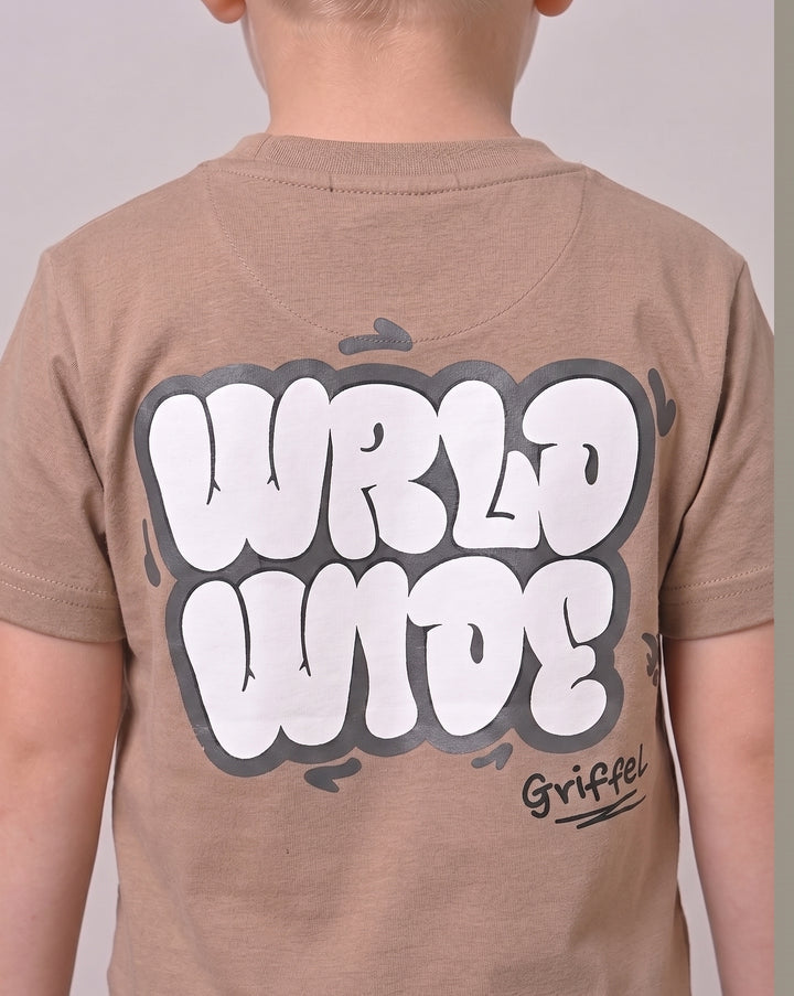 WORLDWIDE Beige BOYS T-shirt and Shorts Set 🌍