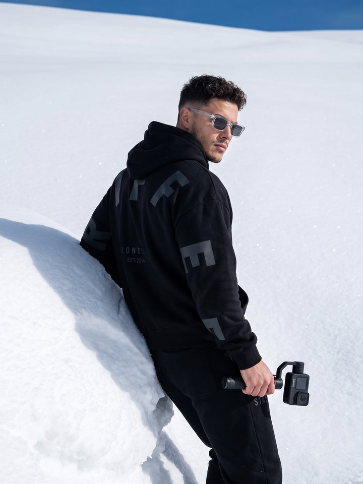 Back Griffel Cotton Fleece Oversized Tracksuit For Men
