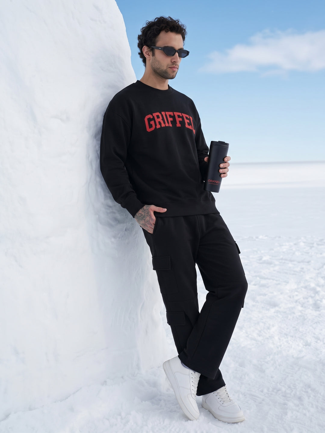 UNIVERSITY  Cotton Fleece Oversized Sweatshirt For Men