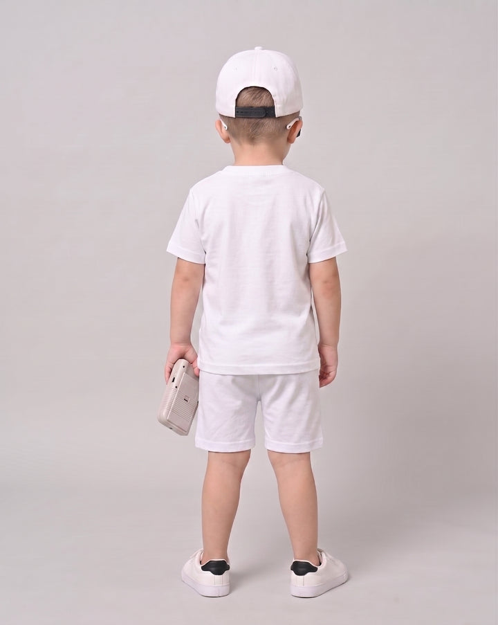 ALL OVER HEARTS BOYS WHITE OVERSIZED T-SHIRT AND SHORTS SET ♥️
