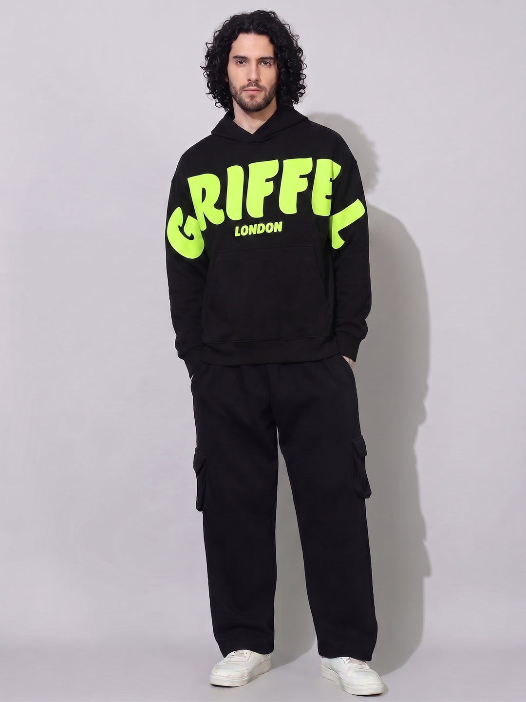 Front Griffel Cotton Fleece Oversized Tracksuit For Men