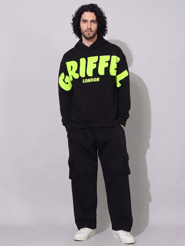 Front Griffel Cotton Fleece Oversized Tracksuit For Men