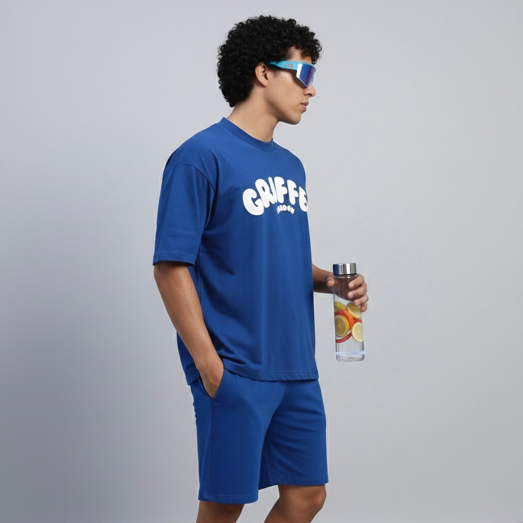 Reborn Logo OVERSIZED Cotton T-SHIRT 🔵 ⚪️