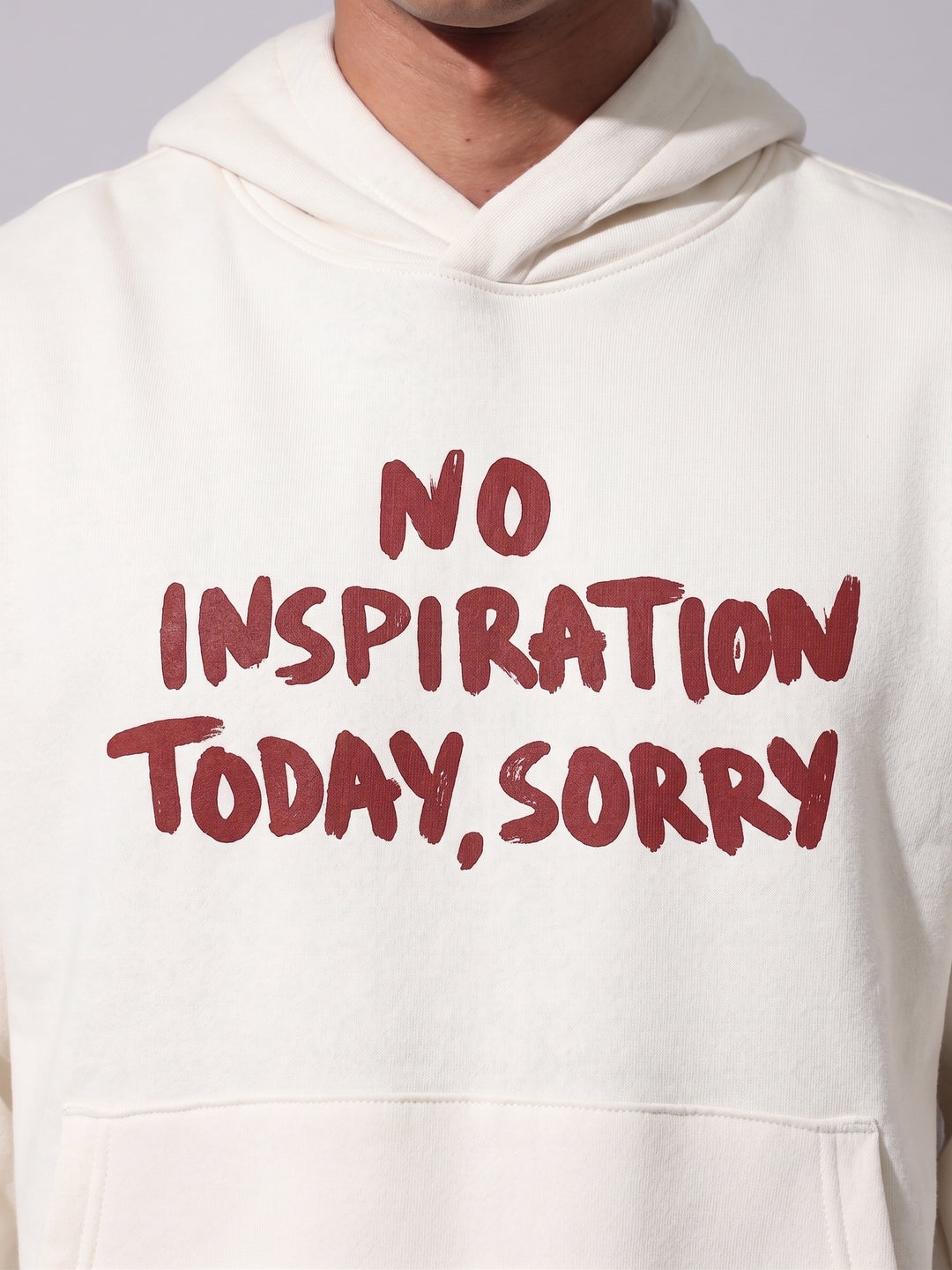 No Inspiration Oversized cotton Fleece Hoodie