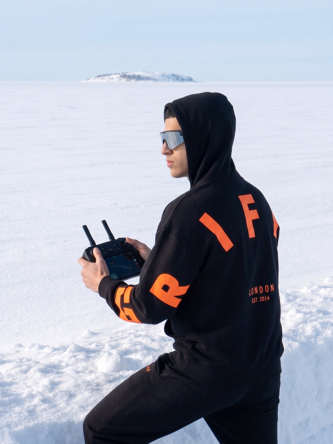 Back Griffel Orange Oversized cotton Fleece Hoodie