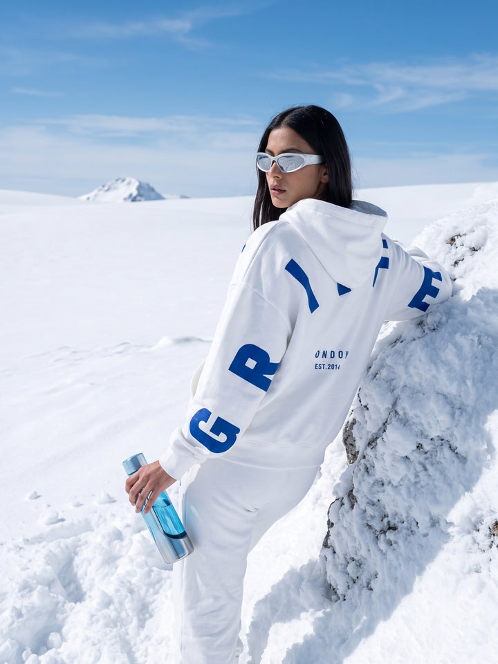 BACK GRIFFEL Cotton Fleece Oversized Off-White Tracksuit For Women