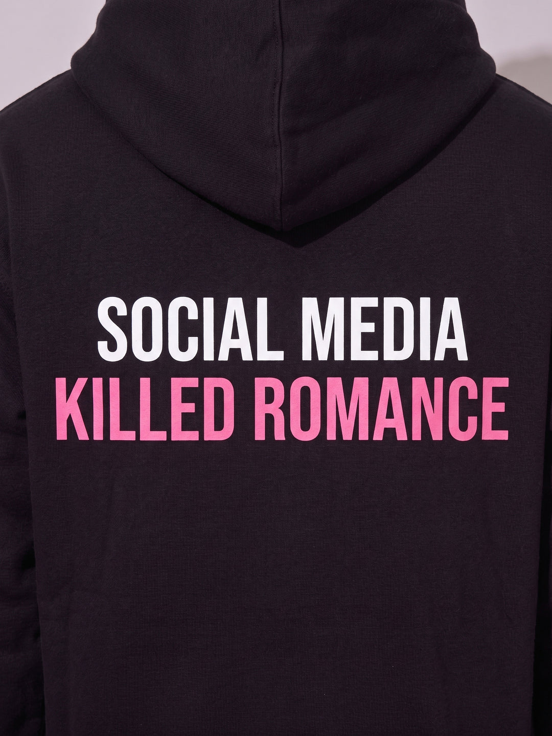 Social Media Killed Romance Oversized cotton Fleece Hoodie