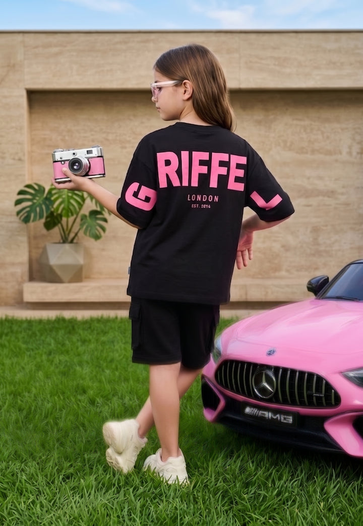 BACK GRIFFEL GIRLS OVERSIZED T-SHIRT AND SHORTS SET 💖