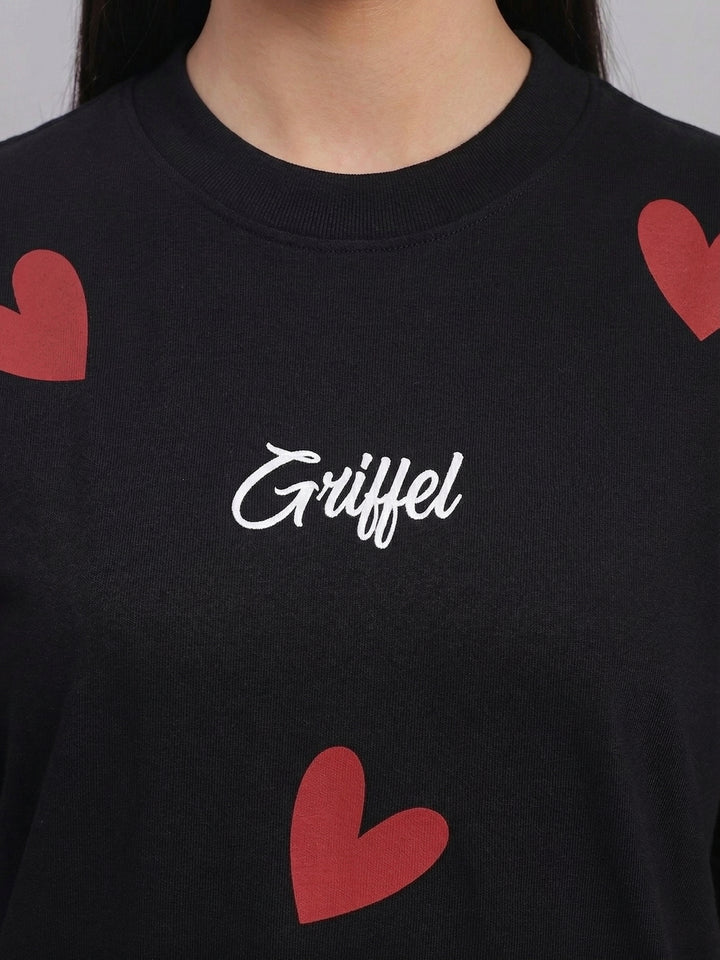 All over heart Oversized Cotton Co-ord Set ♥️